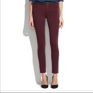 Madewell Skinny Skinny Sateen Jeans - Burgundy